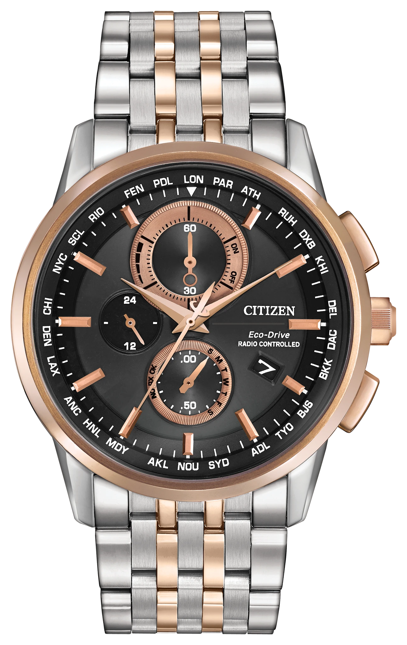 World Chronograph A-T - Men's Eco-Drive AT8116-57E Date Watch
